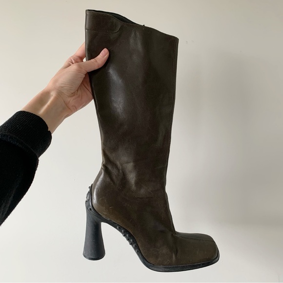Made in Italy leather heel boots - Picture 1 of 8